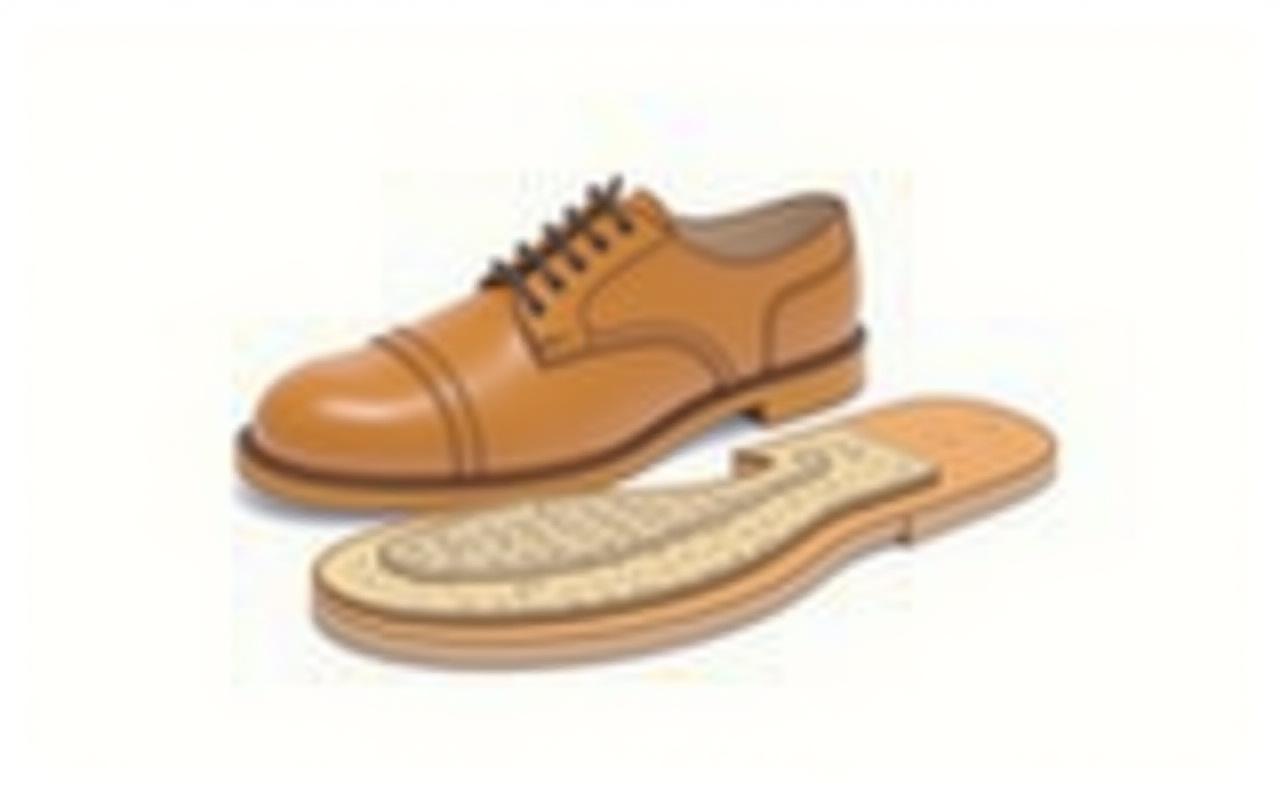 Exploded view diagram of a Goodyear welted shoe with labels for upper, insole, welt, cork filling, midsole, and outsole.