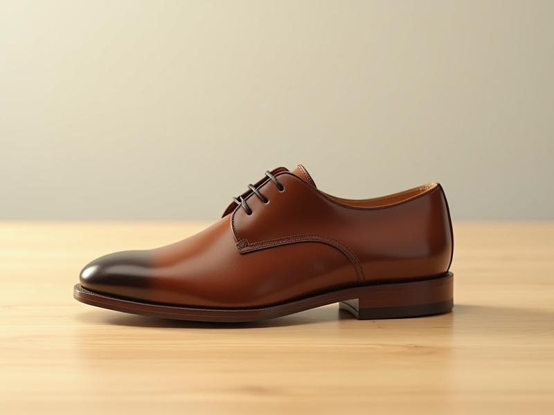 An impeccably crafted bespoke oxford shoe, subtly highlighting internal arch support and extra depth, against a pristine, light background.