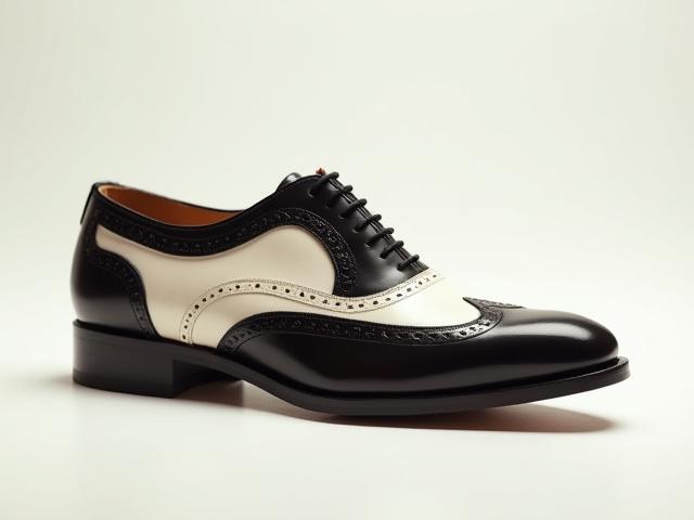 Bold two-tone spectator brogue shoe